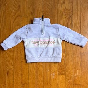 New Balance Kids Light Gray Half-Zip Sweatshirt